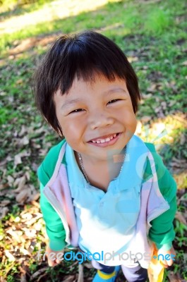 Portrait Of Asian Boy Stock Photo