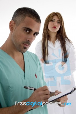 Portrait Of Doctor And Patient Stock Photo