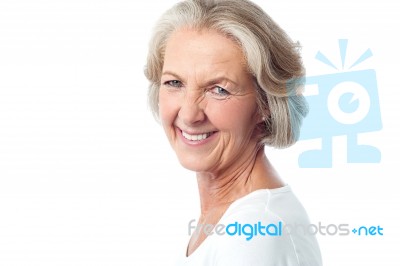 Portrait Of Smiling Mature Woman Stock Photo