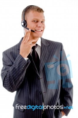 Portrait Of Young Customer Service Provider Stock Photo