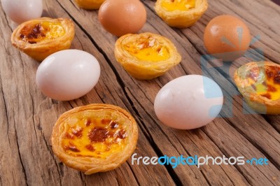 Portuguese Egg Tart Stock Photo