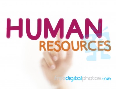 Pressing Human Resources Word Stock Image