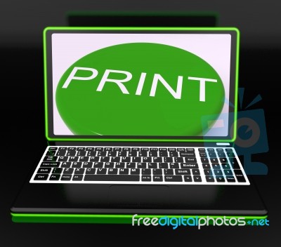 Print On Monitor Showing Printer Stock Image