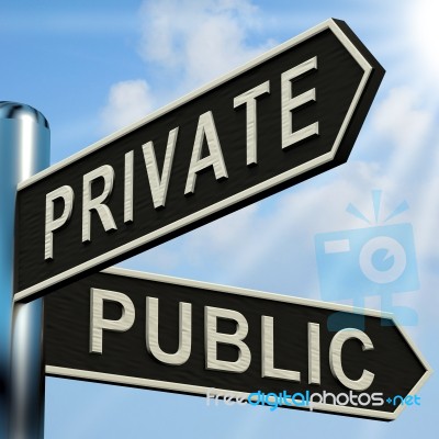 Private Or Public Signpost Stock Image