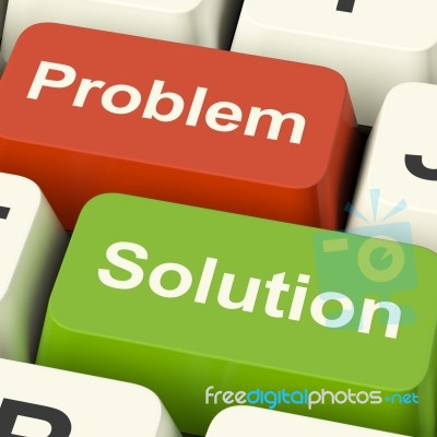 Problem And Solution Computer Keys Stock Image