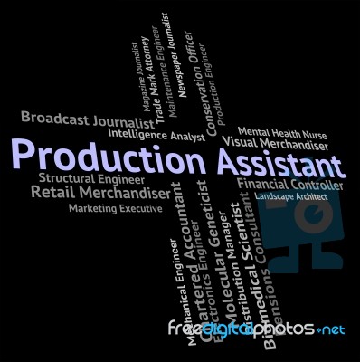 Production Assistant Represents Helper Jobs And Job Stock Image
