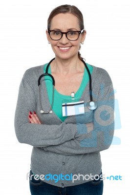Profile Shot Of A Confident Casual Female Doctor Stock Photo