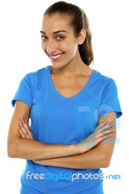 Profile Shot Of A Modern Middle Aged Woman Stock Photo