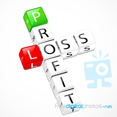 Profit Loss Crossword Stock Image