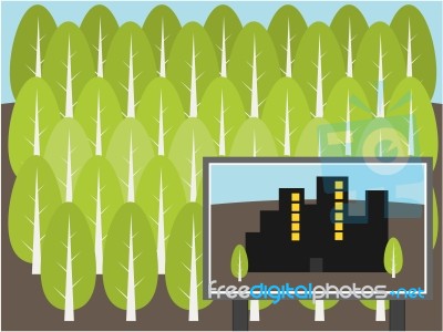 Project Build City In Forest Illustration Stock Image