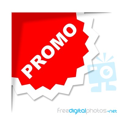Promo Label Represents Merchandise Clearance And Discount Stock Image