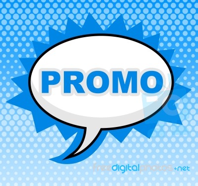 Promo Sign Means Reduction Message And Discount Stock Image