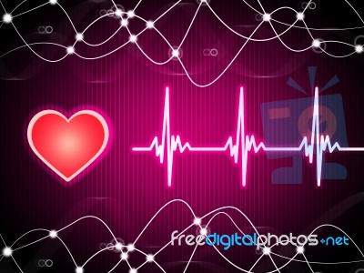 Purple Heart Background Means Heart Rate Fitness And Double Heli… Stock Image
