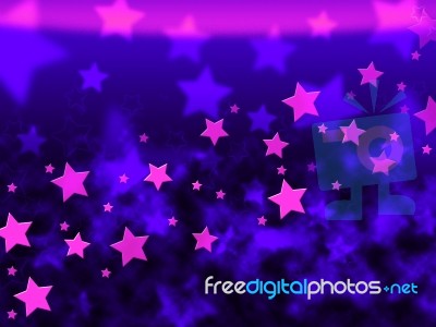 Purple Stars Background Shows Celestial Light And Starry
 Stock Image