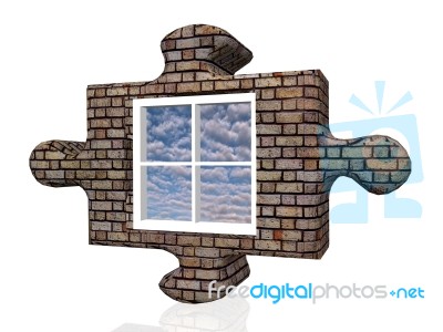 Puzzle And Window Stock Image