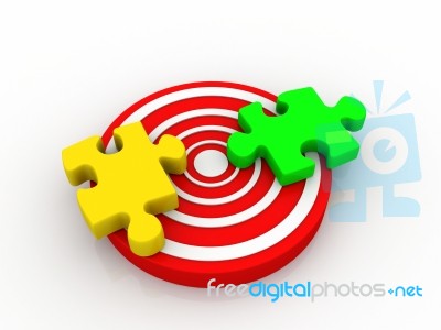 Puzzle On Target Board Stock Image