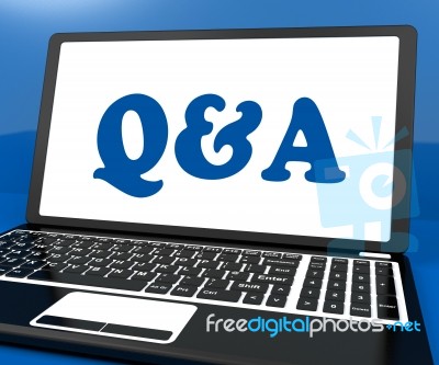 Q&a On Monitor Shows Question And Answer Online Stock Image