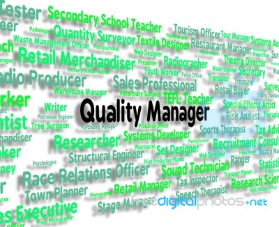 Quality Manager Shows Excellent Guarantee And Job Stock Image