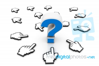 Question Mark And Cursors Stock Image