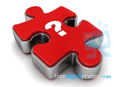 Question Mark On Jigsaw Puzzle Stock Image