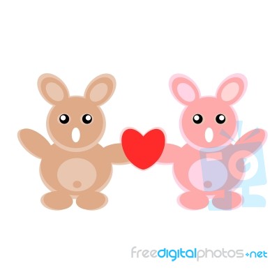 Rabbit In Love Concept Stock Image