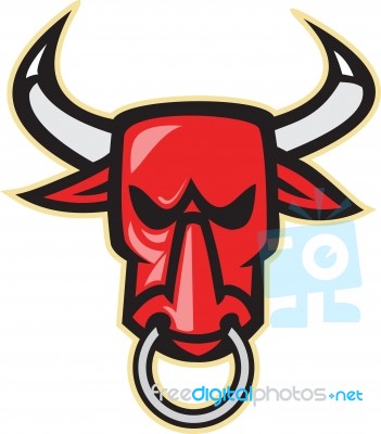 Raging Angry Bull Head Stock Image