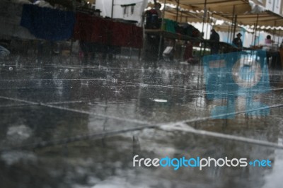 Rain In London Stock Photo