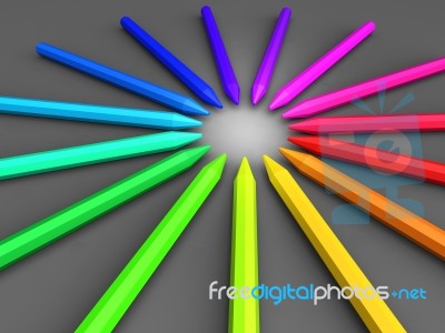 Rainbow Pencils Stock Image