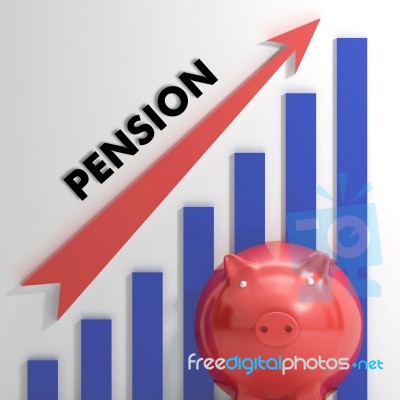 Raising Pension Chart Shows Improvement Stock Image