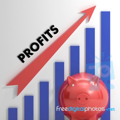 Raising Profits Chart Shows Balance Progress Stock Image