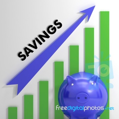 Raising Savings Chart Showing Financial Success Stock Image
