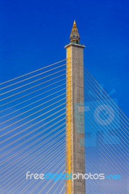 Rama Viii Bridge, Suspension Bridge In Bangkok, Thailand Stock Photo