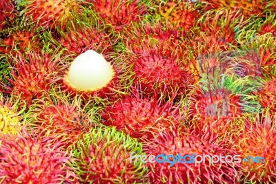 Rambutan Tropical Fruit Stock Photo