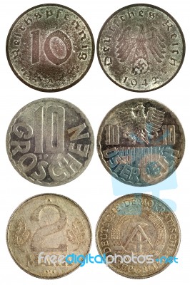 Rare Vintage Coins Of Germany Stock Photo
