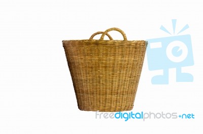 Rattan Basket Stock Photo