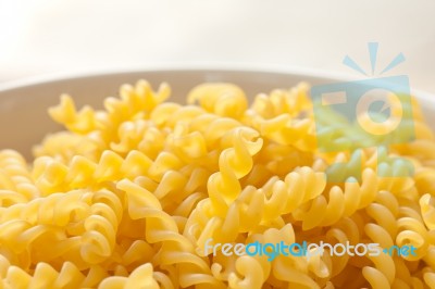 Raw Yellow Macaroni Stock Photo