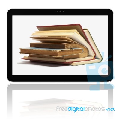 Reading On A Tablet Computer Stock Image