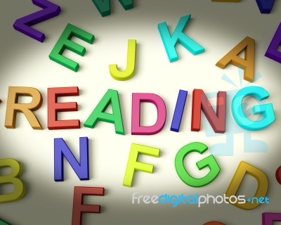 Reading Written In Kids Letters Stock Image