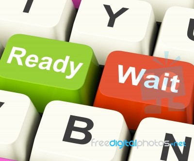 Ready Wait Keys Mean All Set And Be Patient Stock Image
