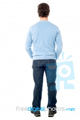 Rear View Of A Man In Casuals Stock Photo