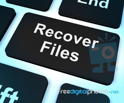 Recover Files Key Shows Restoring From Backup Stock Image