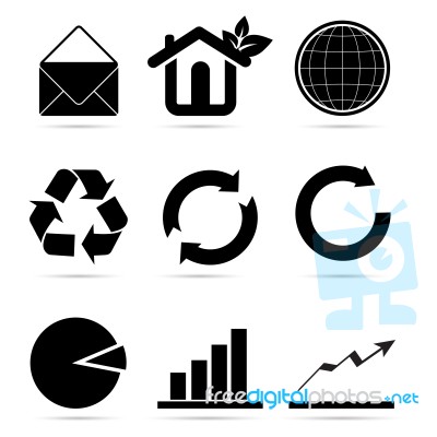 Recycle And Chart Icons Stock Image