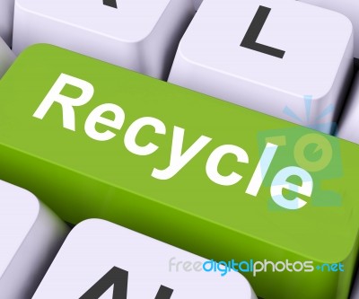 Recycle Key Means Reuse Or Salvage
 Stock Image