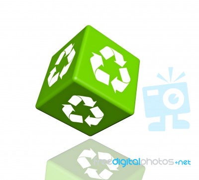 Recycle Logo Concept Dice Stock Image
