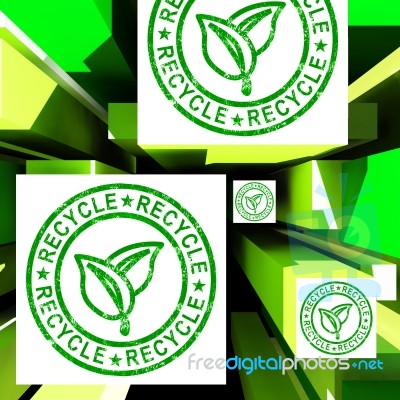 Recycle On Cubes Showing Ecological Care Stock Image