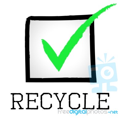 Recycle Tick Shows Go Green And Check Stock Image