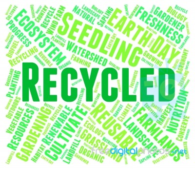 Recycled Word Represents Earth Friendly And Environmentally Stock Image