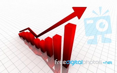 Red 3d Graph Stock Image