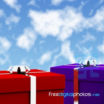 Red And Blue Gift Boxes Stock Image