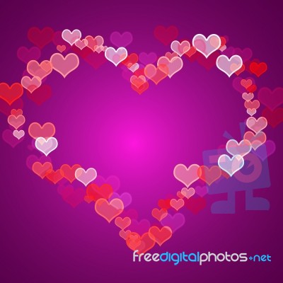 Red And Mauve Hearts Stock Image